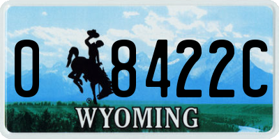 WY license plate 08422C