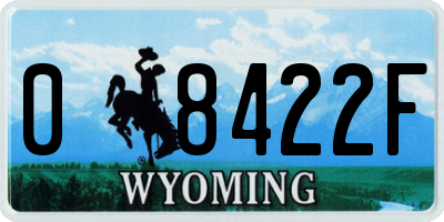 WY license plate 08422F