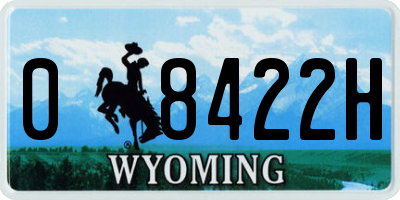 WY license plate 08422H