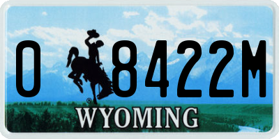 WY license plate 08422M