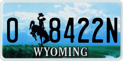 WY license plate 08422N