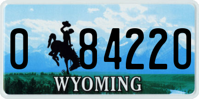WY license plate 08422O