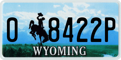 WY license plate 08422P