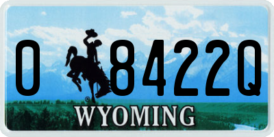 WY license plate 08422Q