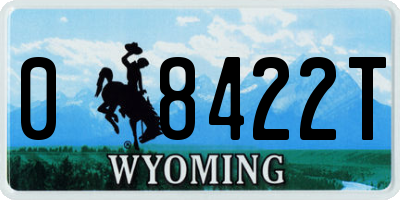WY license plate 08422T
