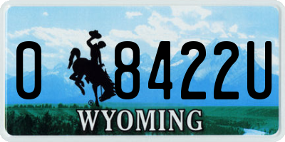 WY license plate 08422U