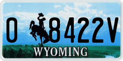 WY license plate 08422V