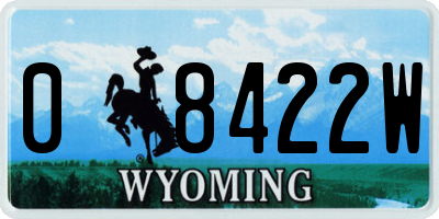 WY license plate 08422W