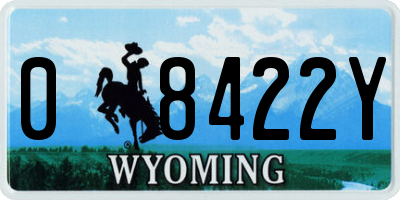 WY license plate 08422Y