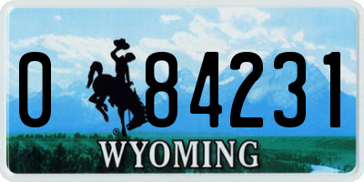WY license plate 084231