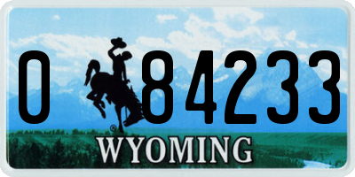 WY license plate 084233