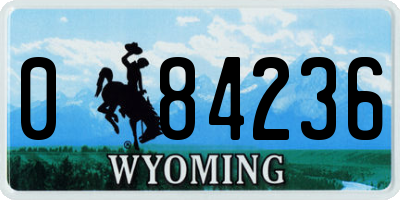 WY license plate 084236