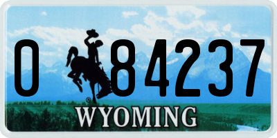 WY license plate 084237