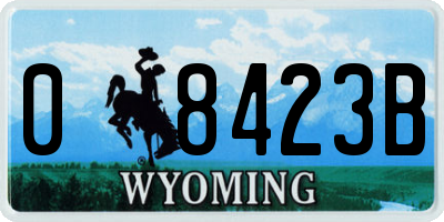 WY license plate 08423B