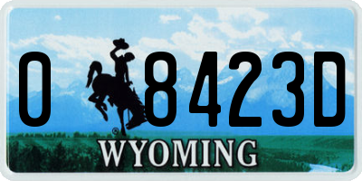 WY license plate 08423D
