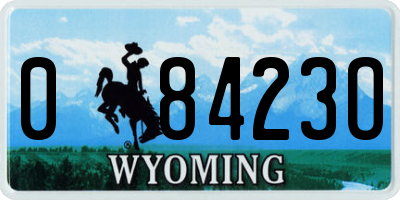 WY license plate 08423O