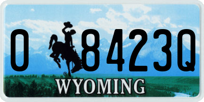 WY license plate 08423Q