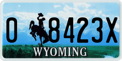 WY license plate 08423X