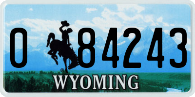 WY license plate 084243