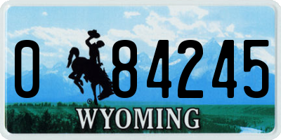 WY license plate 084245