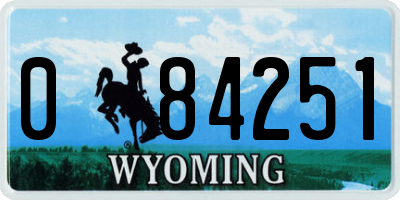 WY license plate 084251