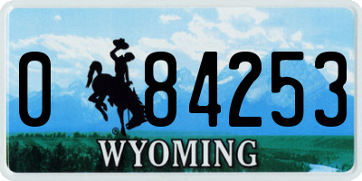 WY license plate 084253