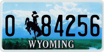 WY license plate 084256