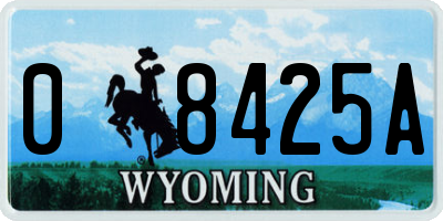 WY license plate 08425A
