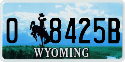 WY license plate 08425B