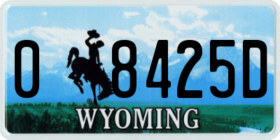 WY license plate 08425D