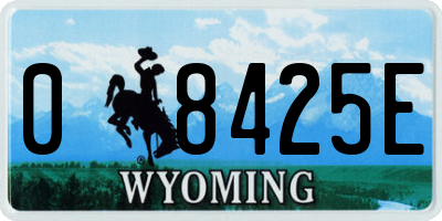 WY license plate 08425E