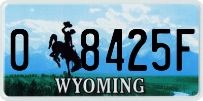 WY license plate 08425F