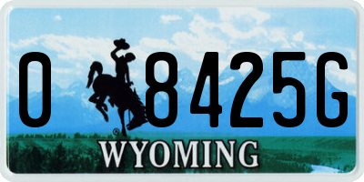 WY license plate 08425G
