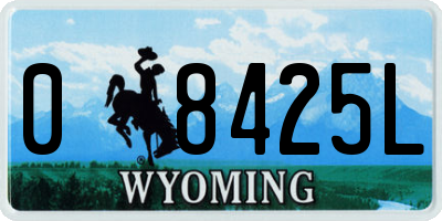 WY license plate 08425L