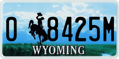 WY license plate 08425M