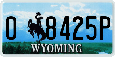 WY license plate 08425P