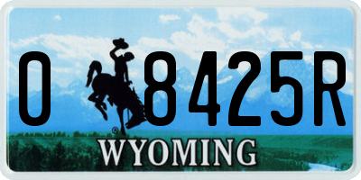 WY license plate 08425R