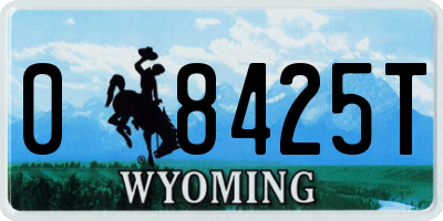 WY license plate 08425T