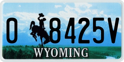 WY license plate 08425V