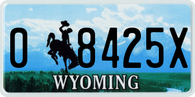 WY license plate 08425X