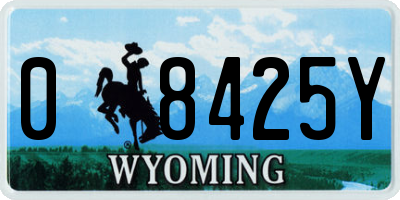 WY license plate 08425Y