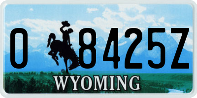 WY license plate 08425Z