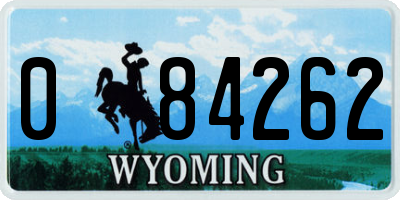 WY license plate 084262