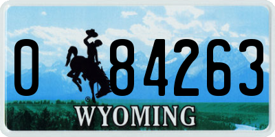 WY license plate 084263