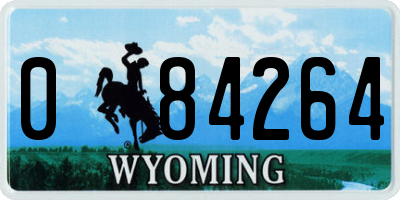 WY license plate 084264