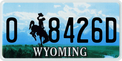 WY license plate 08426D