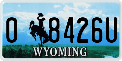 WY license plate 08426U