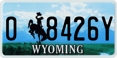 WY license plate 08426Y