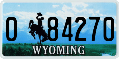 WY license plate 084270