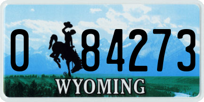 WY license plate 084273